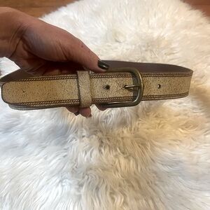 GAP Cream Leather Stitch Belt
